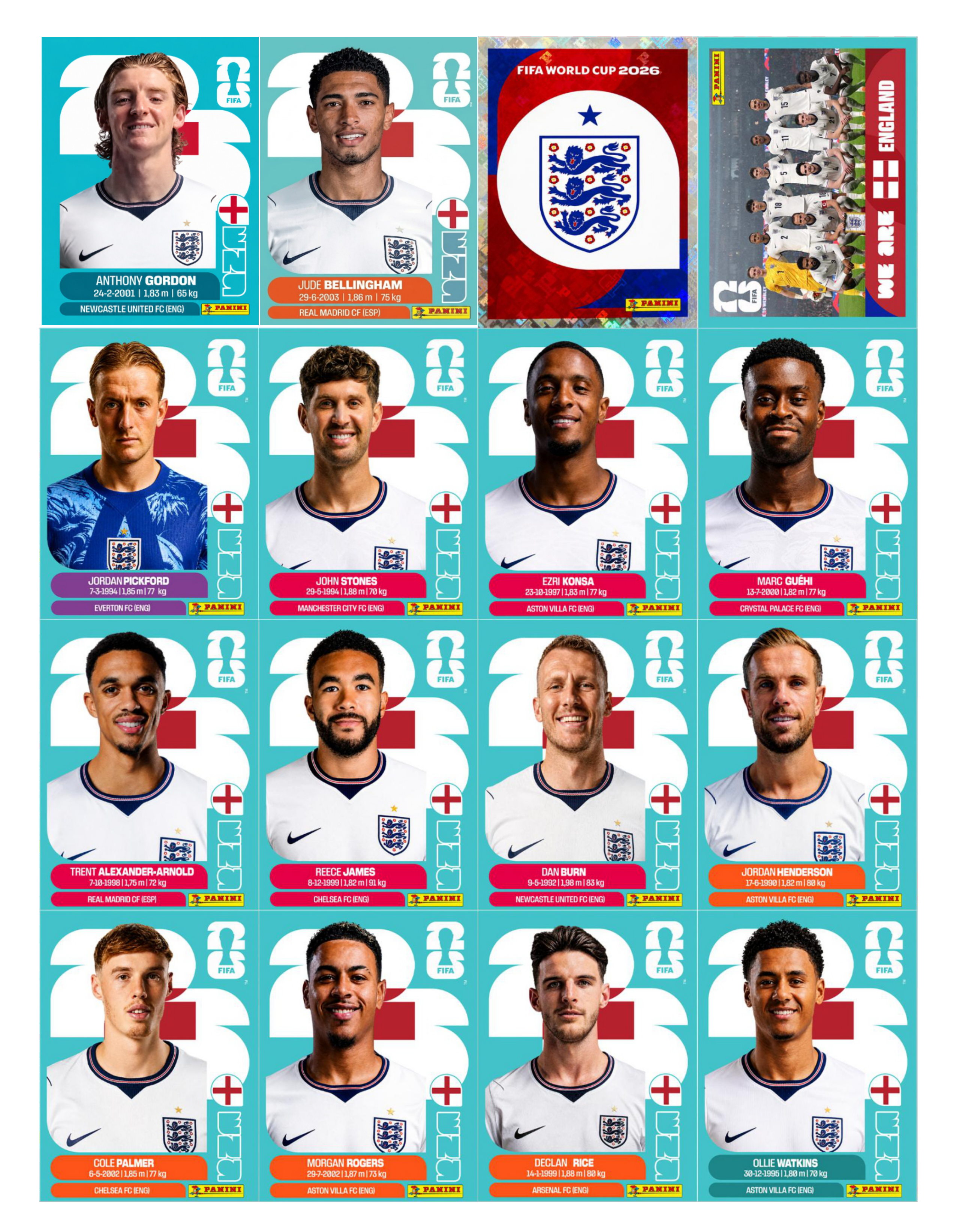 England sticker page