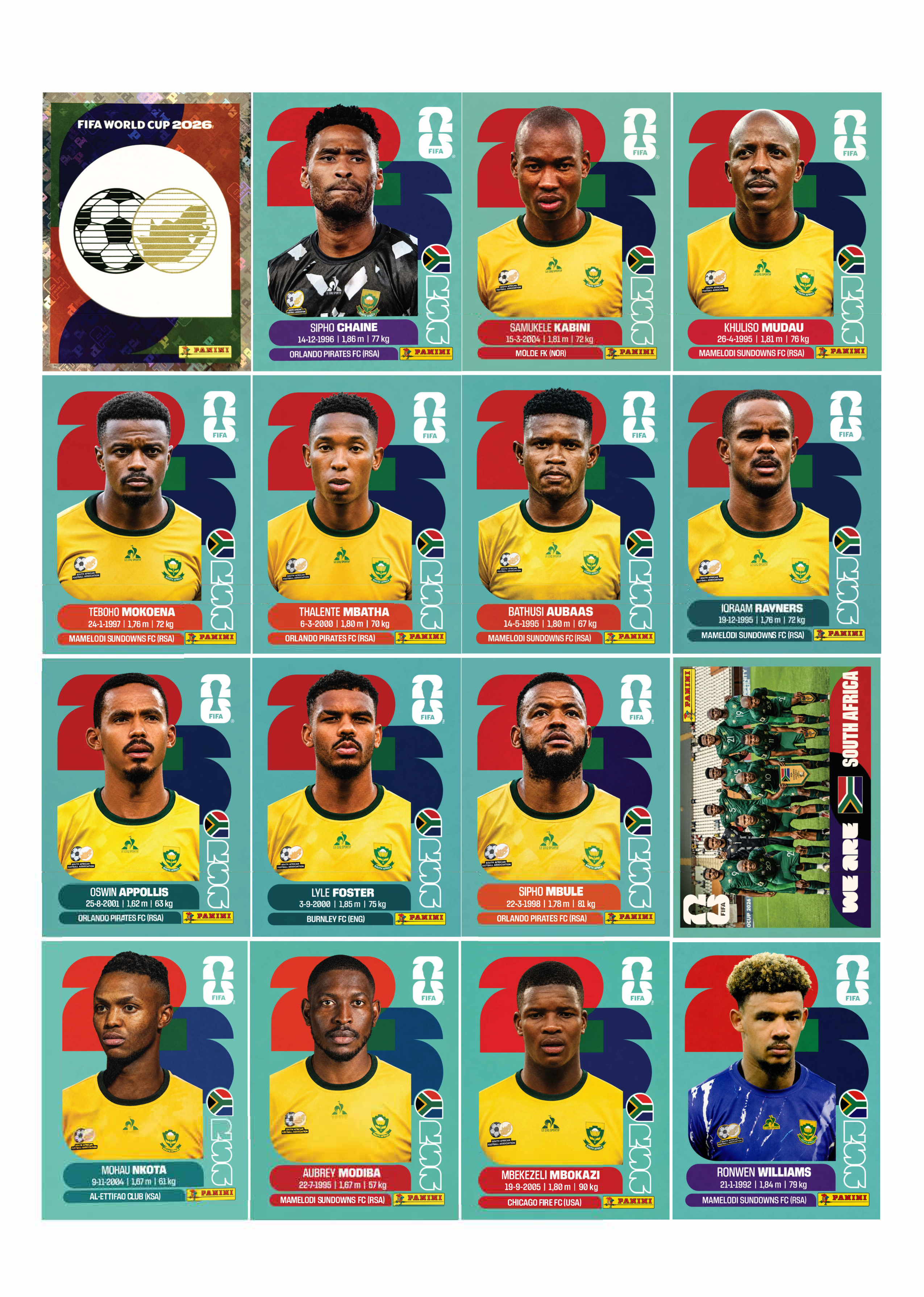 South Africa sticker page