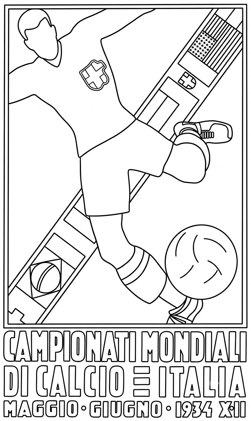FIFA World Cup 1934 Official Emblem coloring page