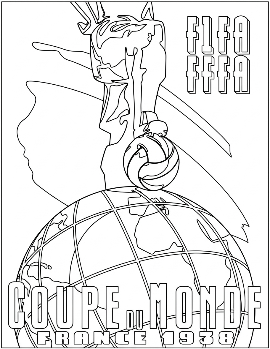 FIFA World Cup 1938 Official Emblem coloring page