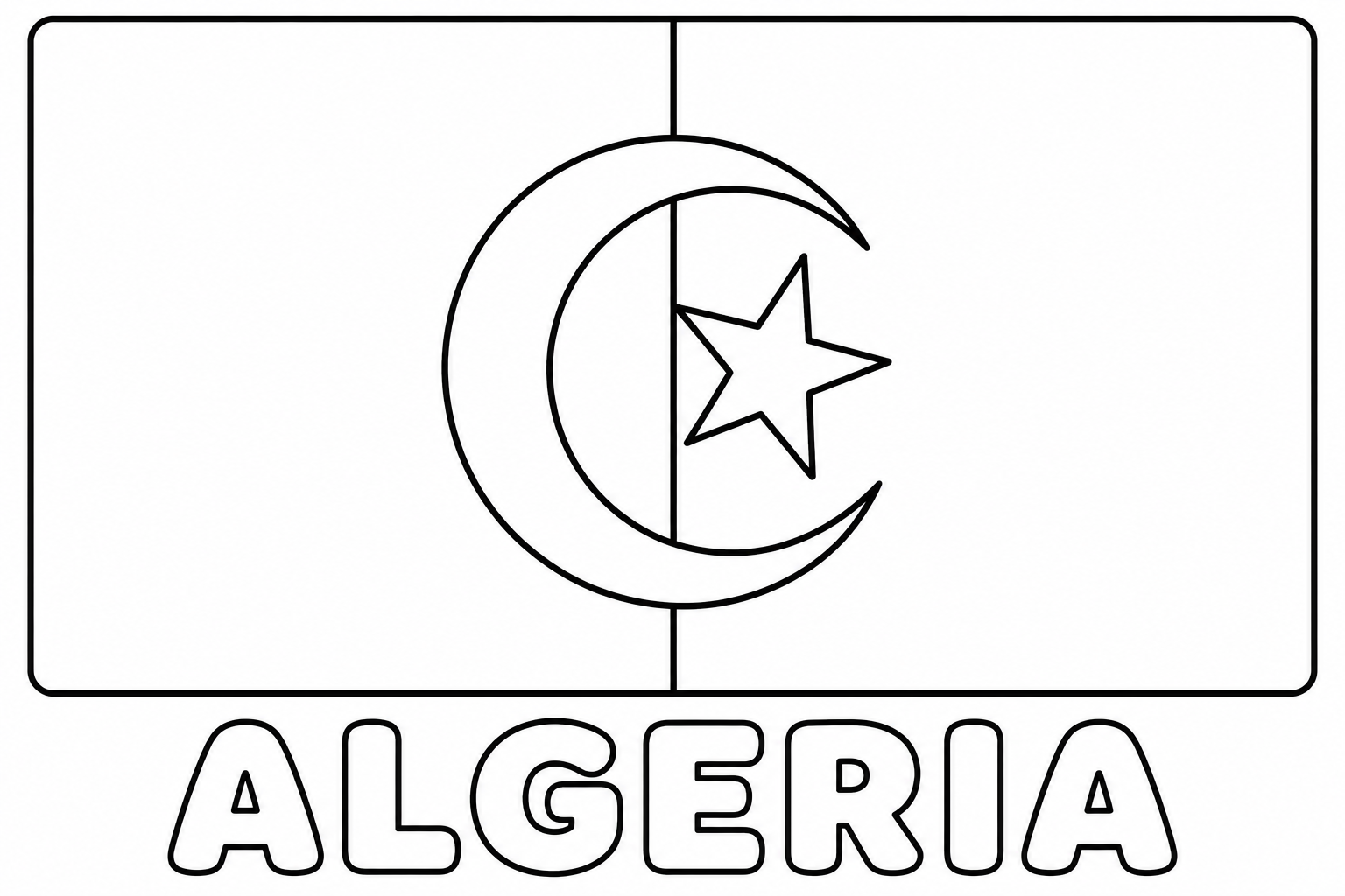 Algeria flag coloring page