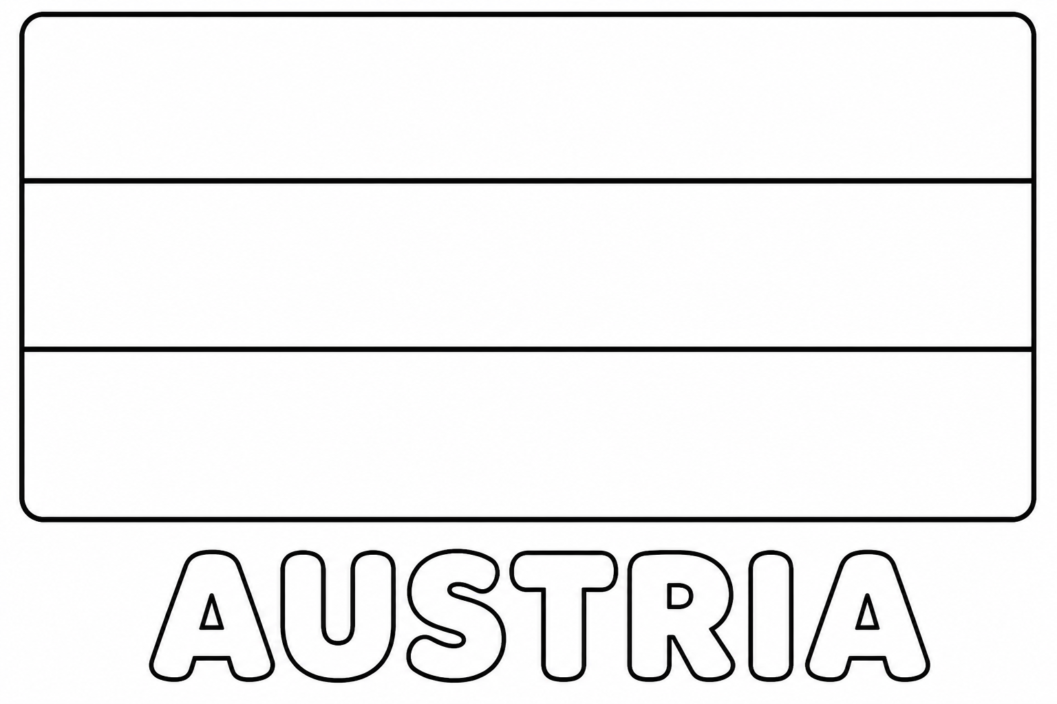 Austria flag coloring page