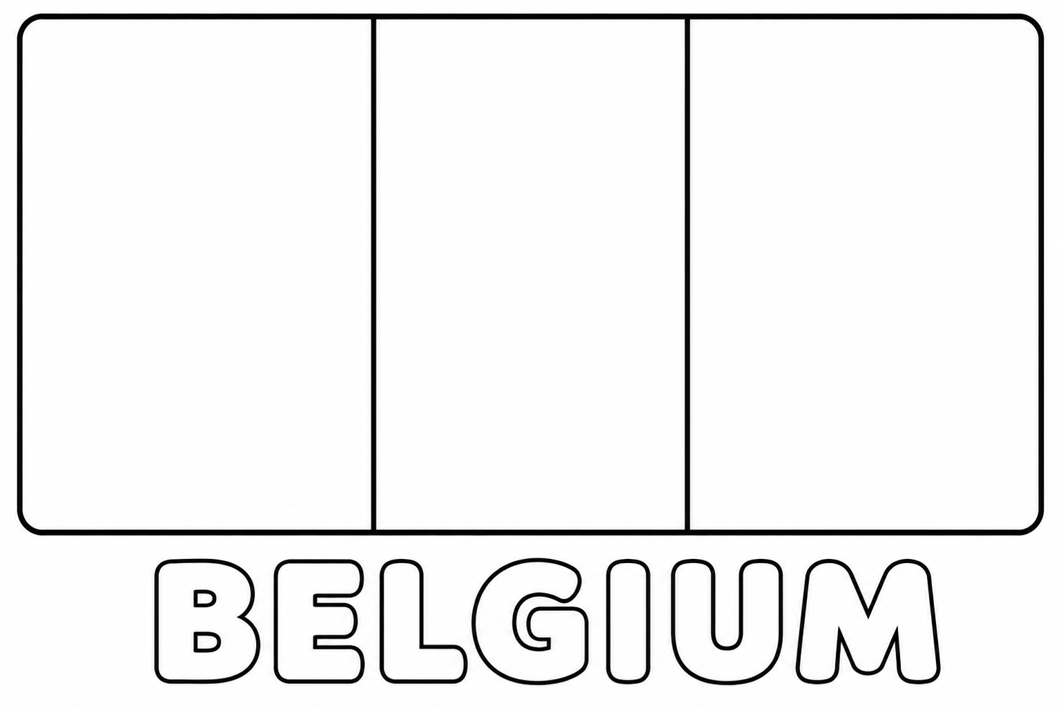 Belgium flag coloring page