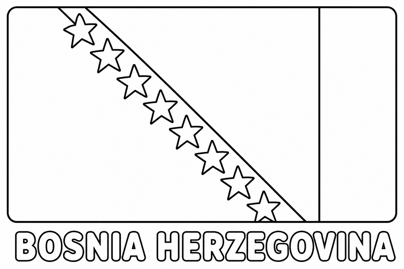 Bosnia-Herzegovina flag coloring page