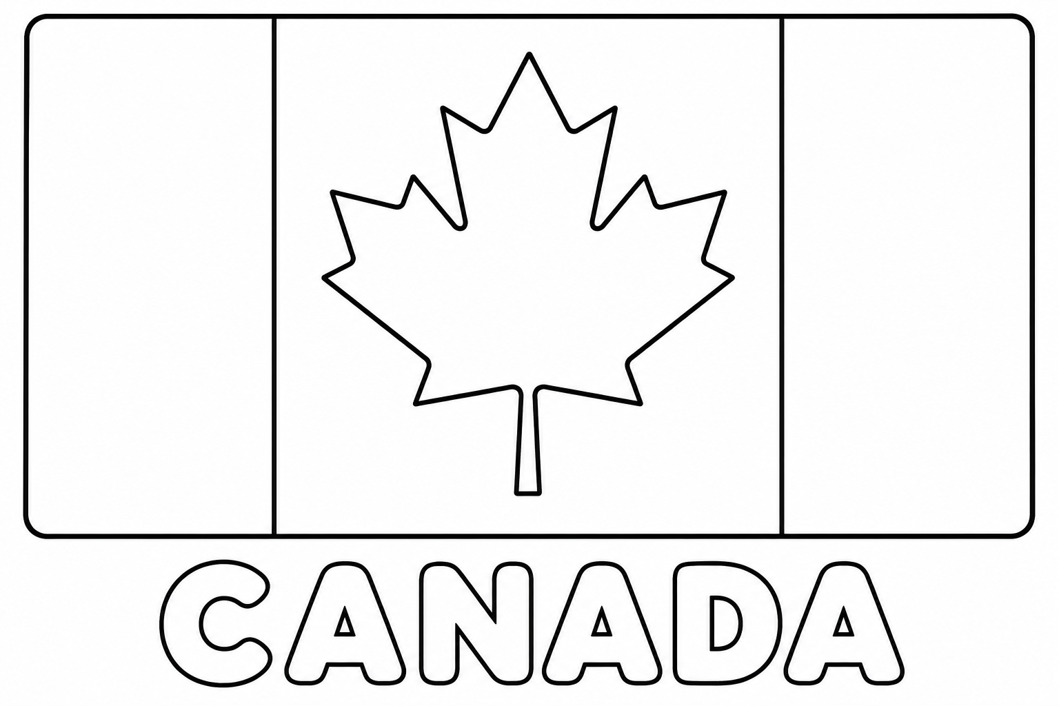 Canada flag coloring page