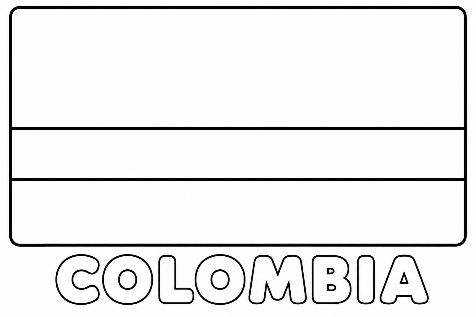 Colombia flag coloring page