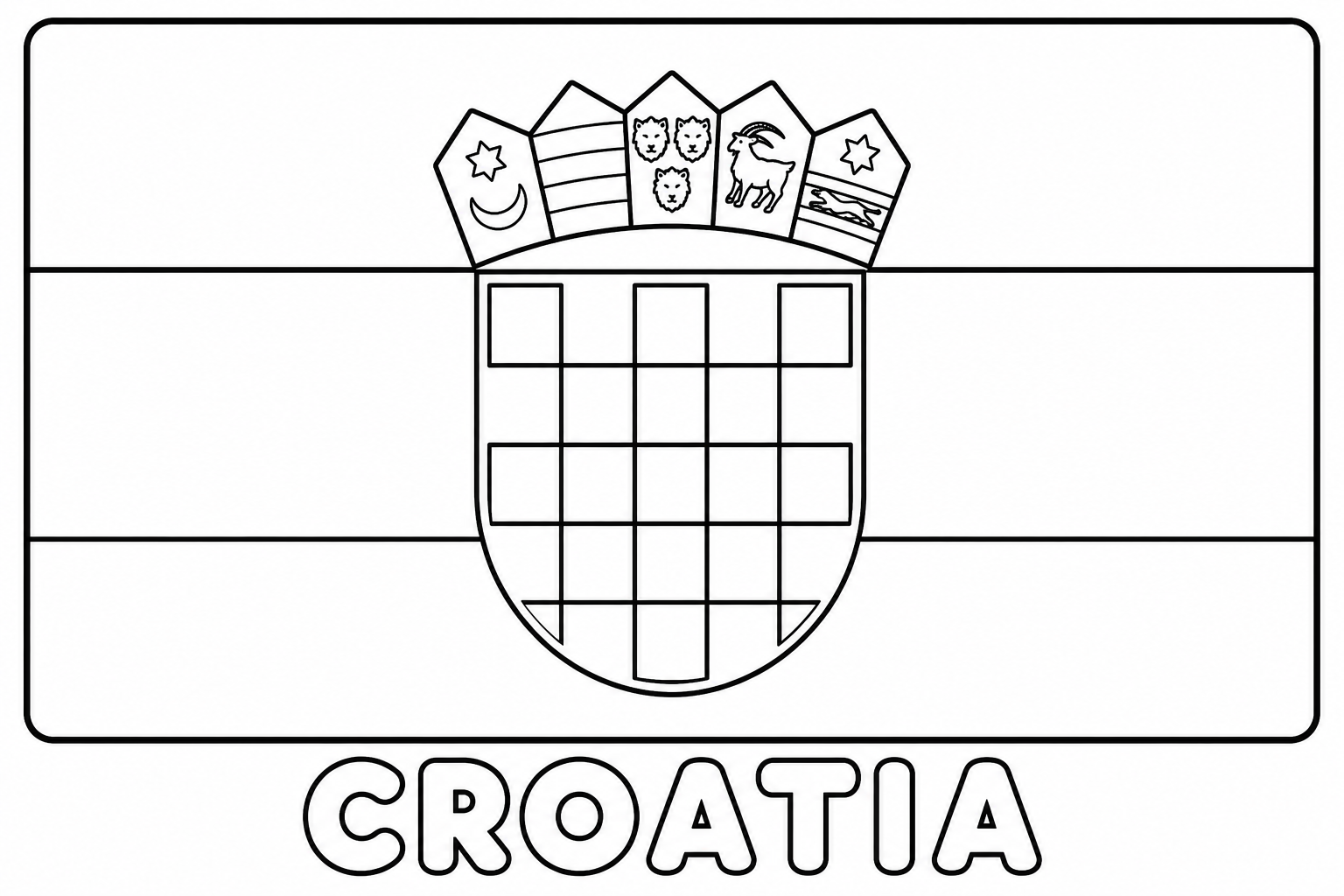 Croatia flag coloring page