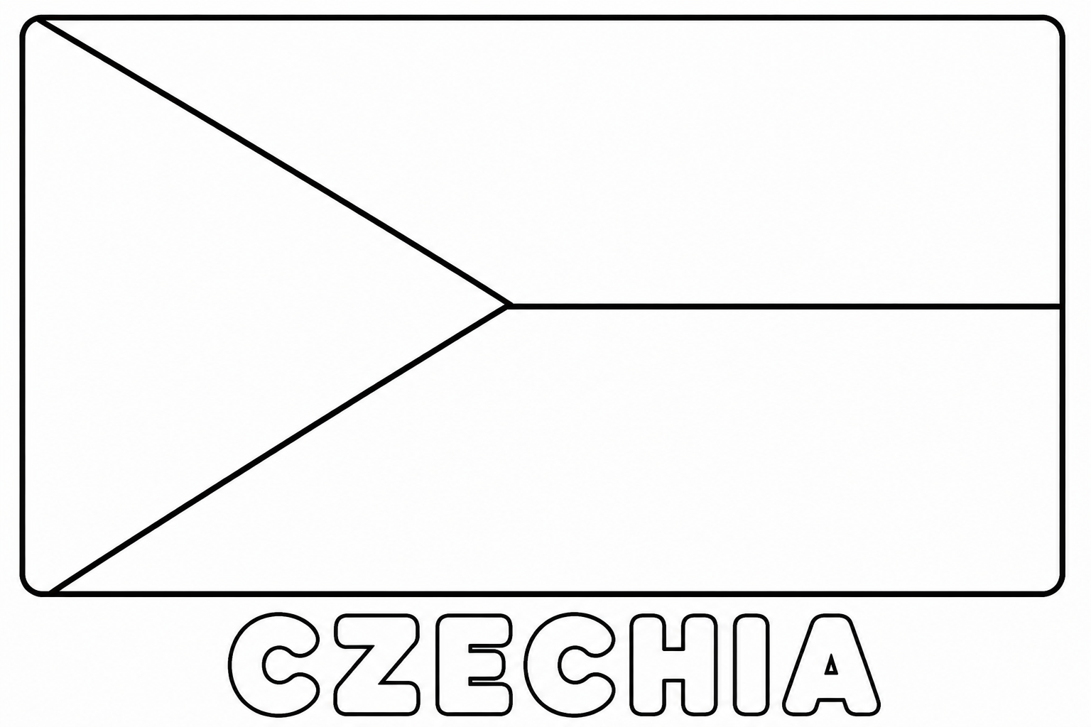 Czechia flag coloring page