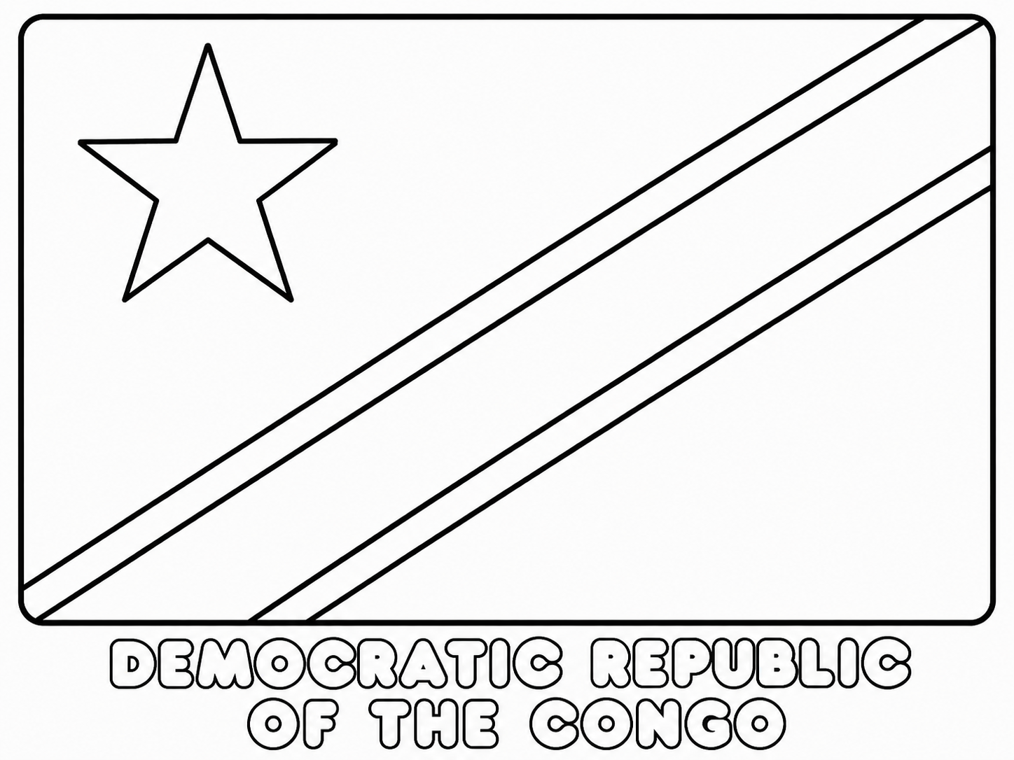 Congo DR flag coloring page