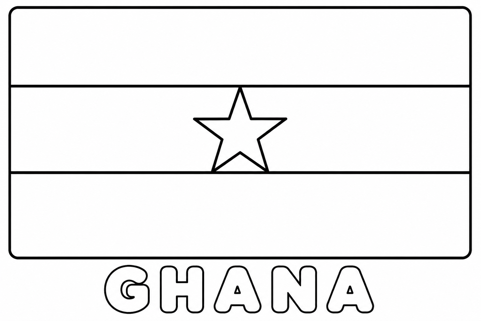Ghana flag coloring page