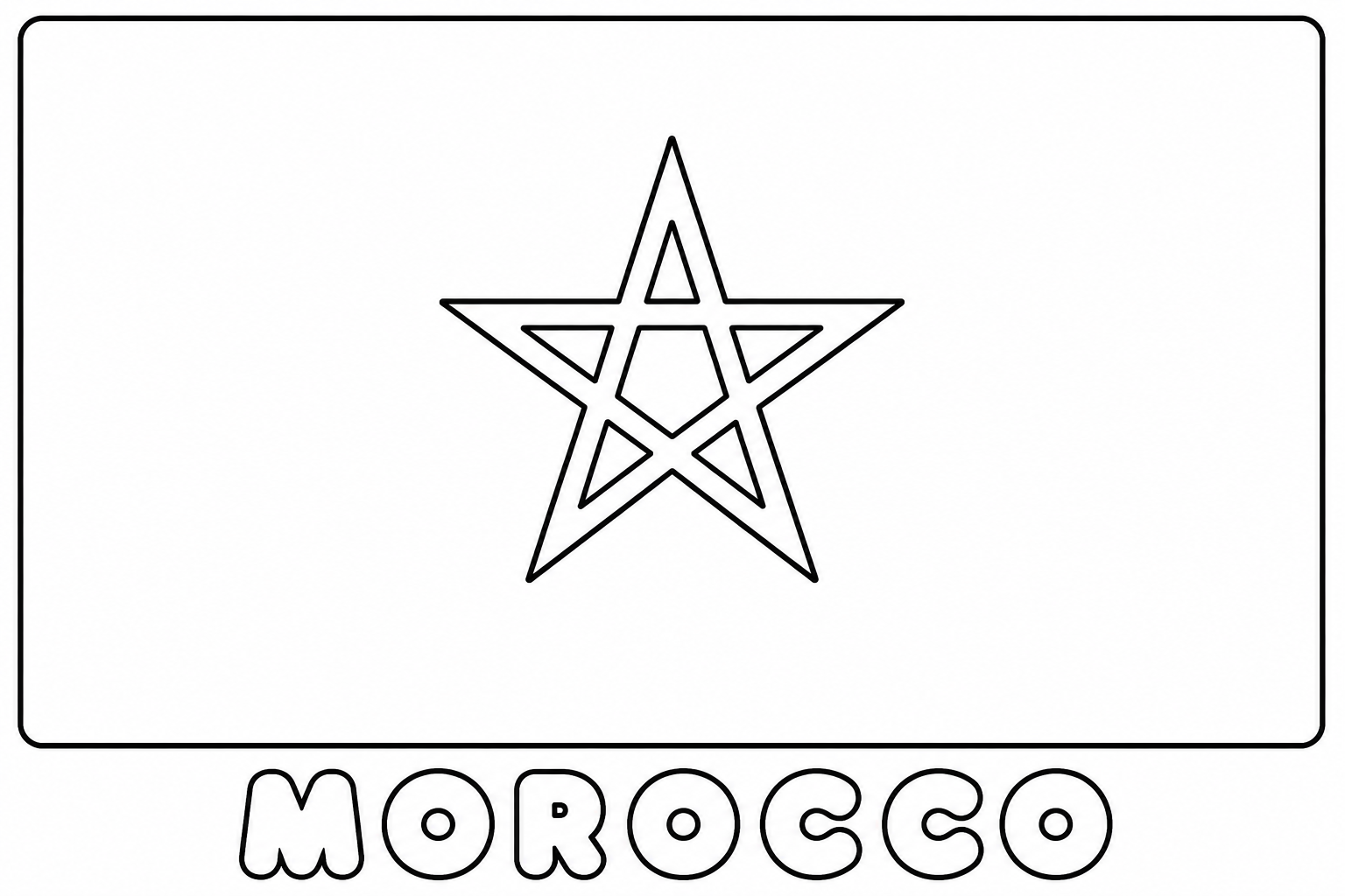 Morocco flag coloring page