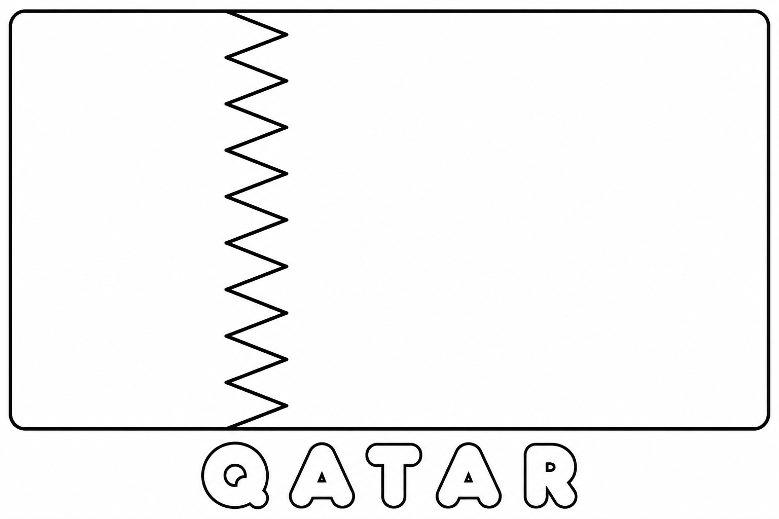 Qatar flag coloring page