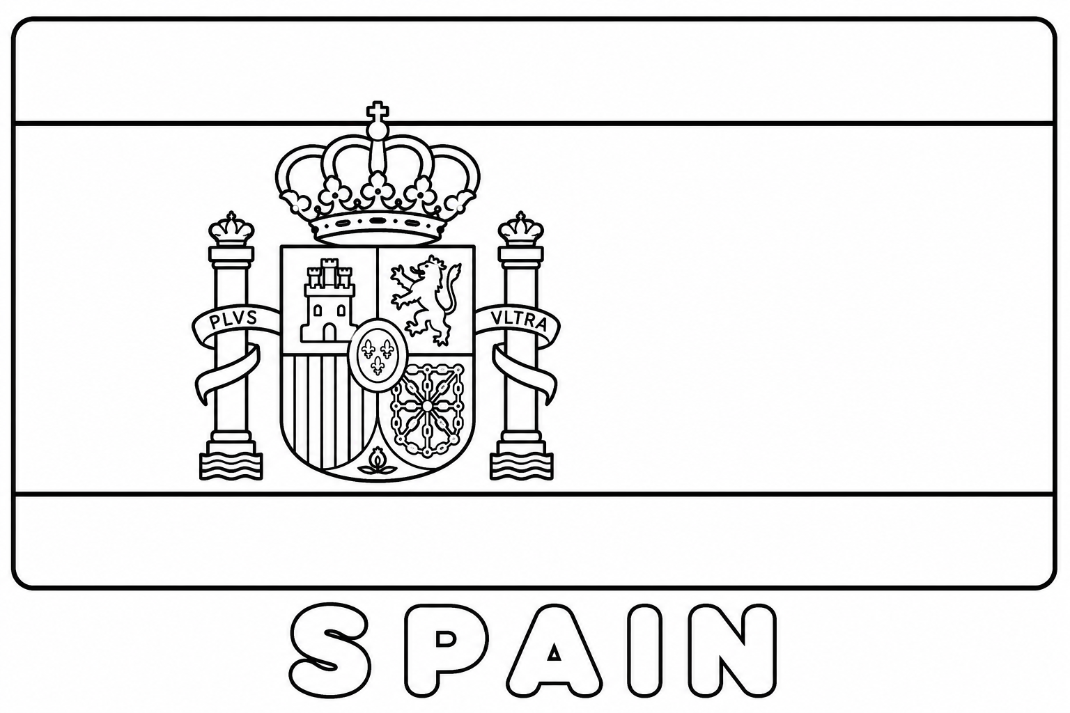Spain flag coloring page