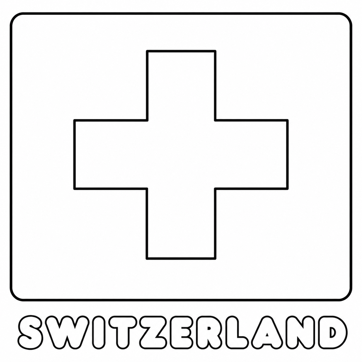 Switzerland flag coloring page