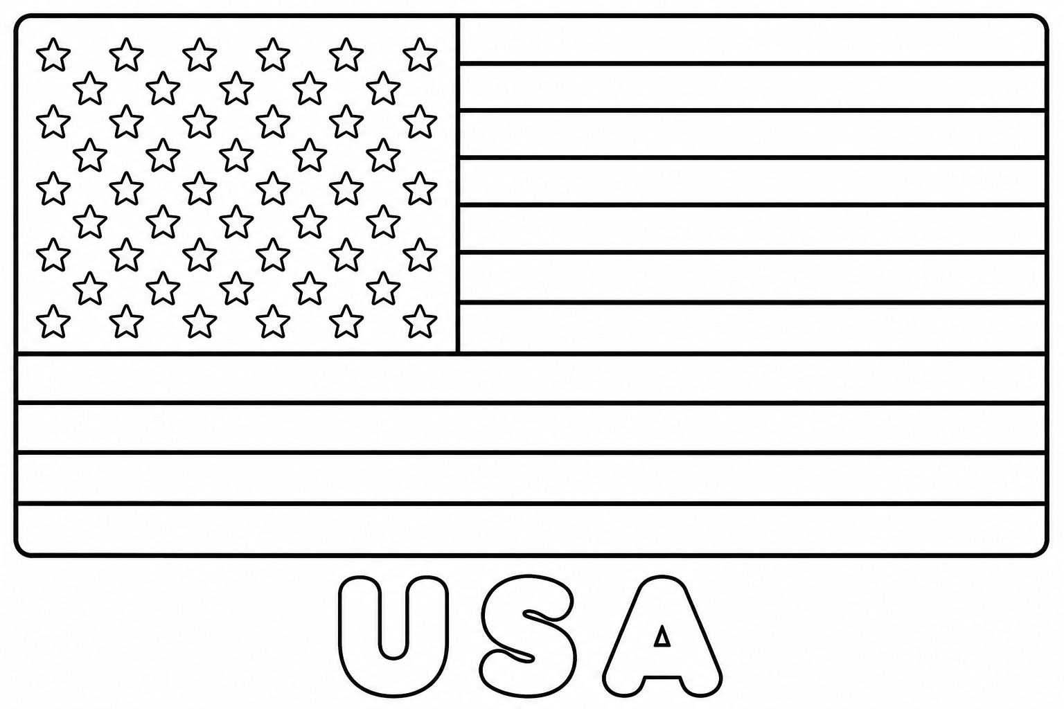 United States flag coloring page