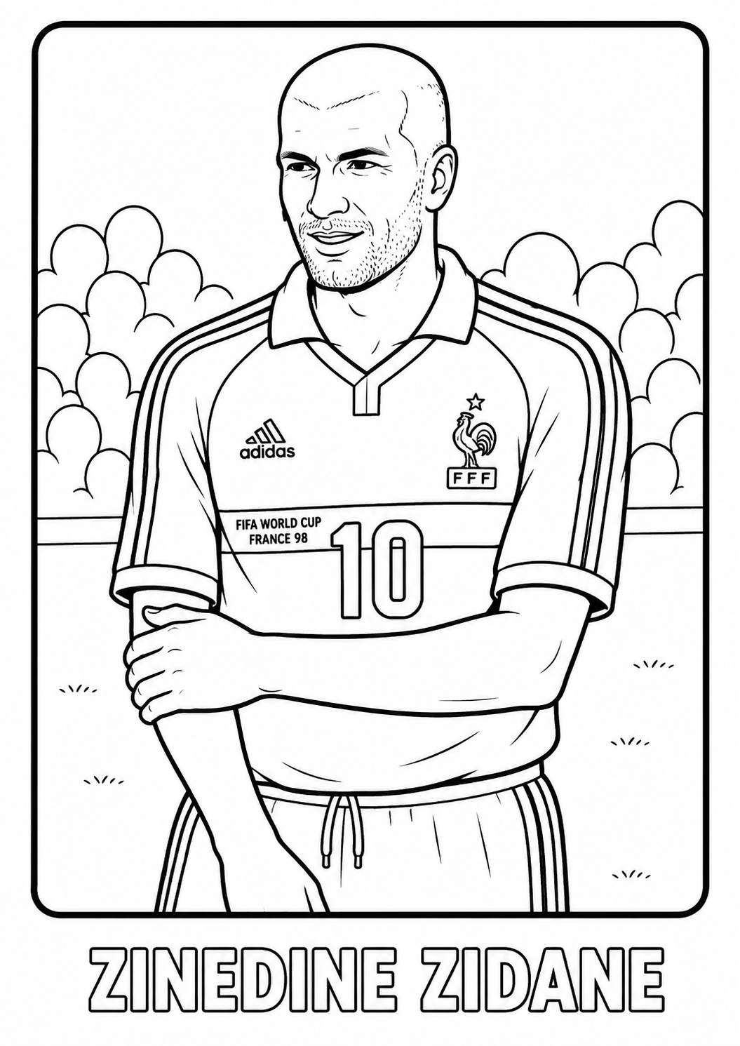 Zinedine Zidane coloring page