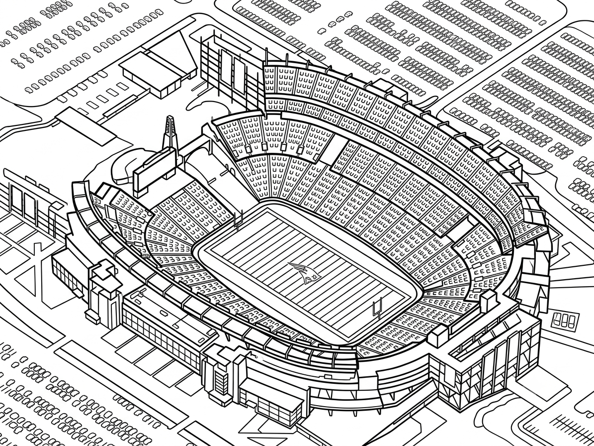 Gillette Stadium coloring page