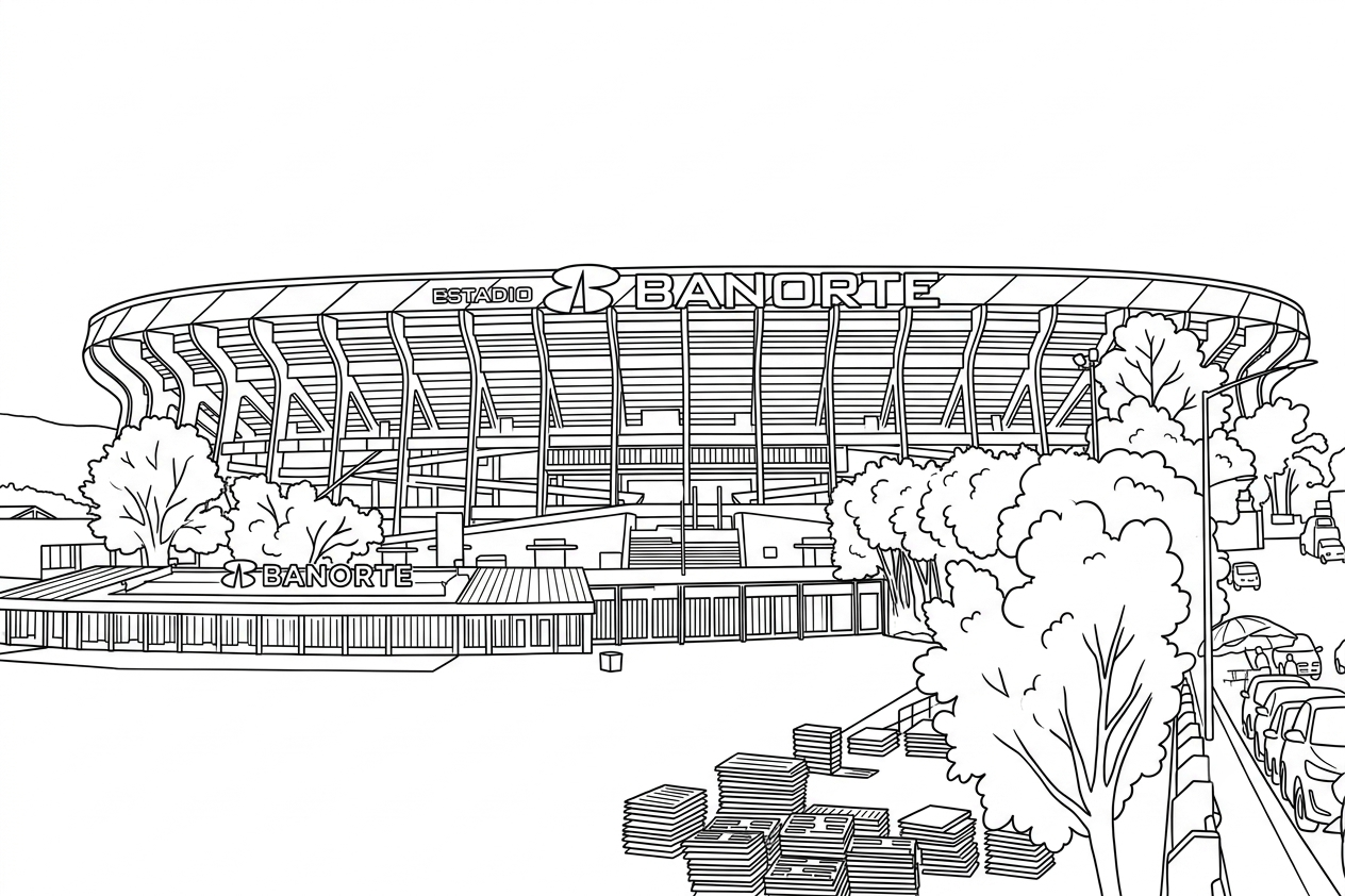 Estadio Azteca coloring page