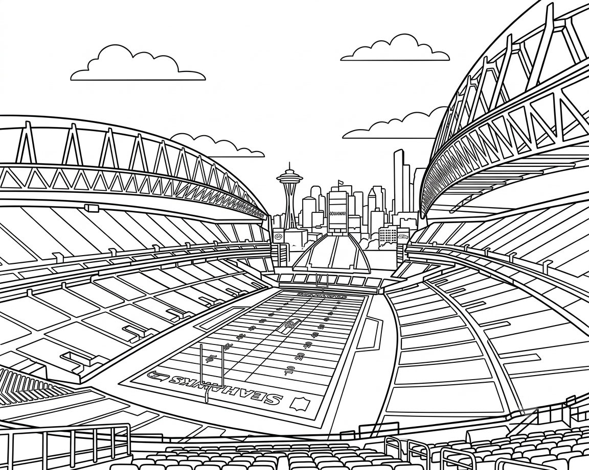 Lumen Field coloring page